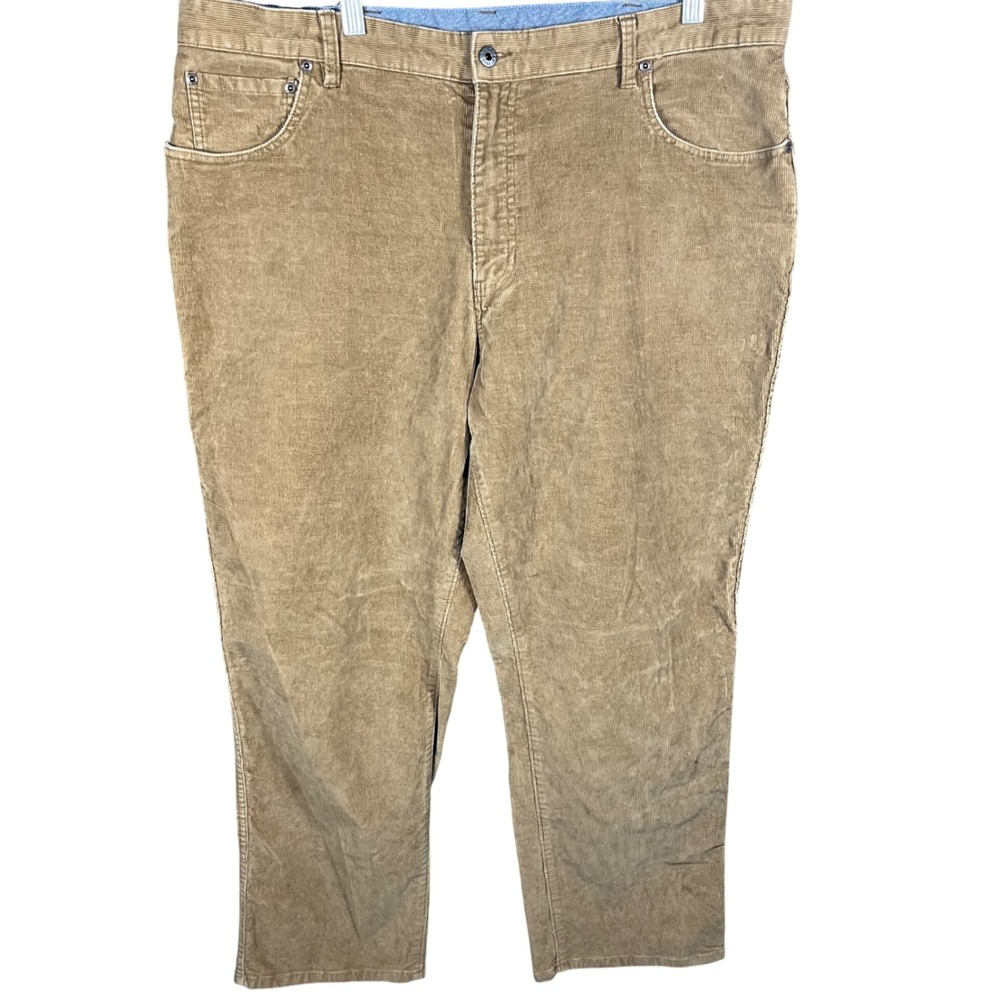 L.L.Bean Corduroy Pants Men 40 Tan Natural Fit Straight Leg 502838